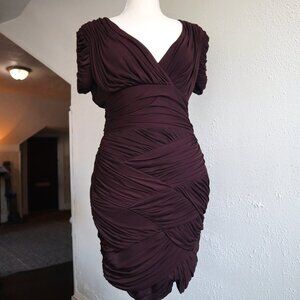 Halston Heritage Cocktail Dress Plum Size Small